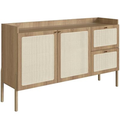Aparador Buffet Para Sala De Jantar 139cm Pés Madeira Moss A03 Hanover Roble