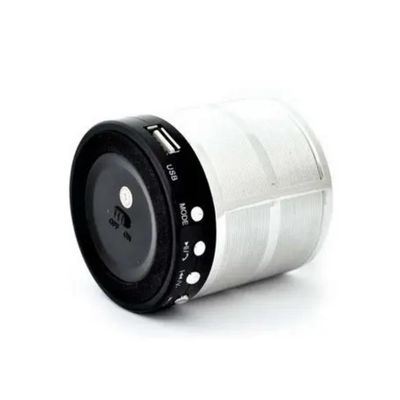 Mini Caixa De Som Speaker Com Bluetooth Usb Ws-887 Prata