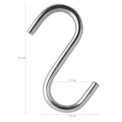 Kit 6 Ganchos Multiuso Para Barra Toalha Utensílios Cromado