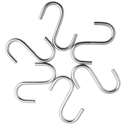 Kit 6 Ganchos Multiuso Para Barra Toalha Utensílios Cromado