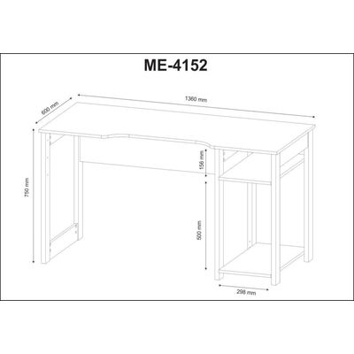 Mesa Gamer 136cm com 2 Prateleiras e Porta CPU ME4152 Preto/Azul Tecnomobili