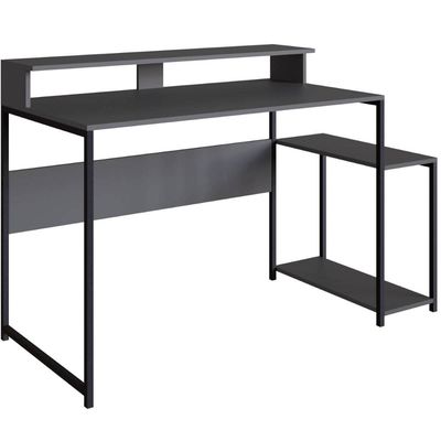 Mesa Gamer Ryze Preto Grafite 135x61x90cm Mesa de Computador Escrivaninha Placa e Ponto