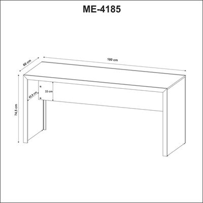 Mesa Para Escritório 180cm Me4185 Branco Tecnomobili