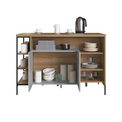 Mesa Bancada Gourmet 131cm com Arm 2 Portas P1035 Mel/Arenas