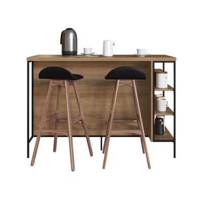 Mesa Bancada Gourmet 131cm com Arm 2 Portas P1035 Mel/Arenas