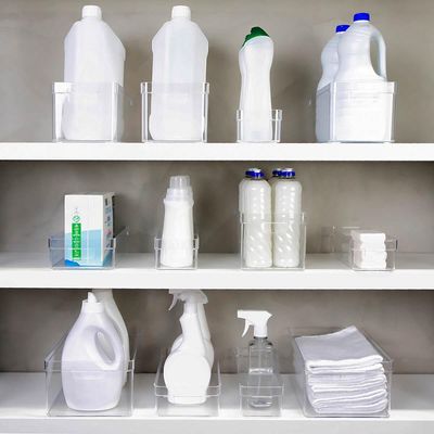 Organizador De Armário Gaveta Geladeira 30x10x7cm Caixa Organizadora Retangular Clear OU