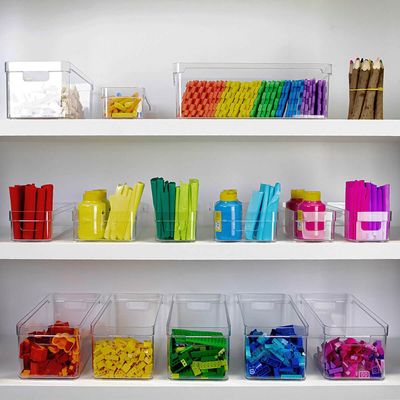 Organizador De Armário Gaveta Geladeira 30x10x7cm Caixa Organizadora Retangular Clear OU