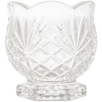 Porta Talher de Cristal Vidro Colher de Cafe Chá Mesa Posta Dublin Decorativo 8x8cm