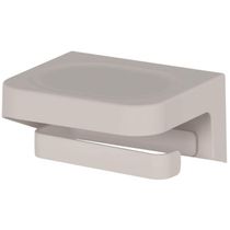Porta Papel Higiênico de Parede com Tampa 14,5x12cm Bege Eleve Ou Banheiro