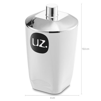 Porta Algodão E Cotonete Para Banheiro Pote Com Tampa Uz Branco 400ml