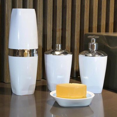 Porta Algodão E Cotonete Para Banheiro Pote Com Tampa Uz Branco 400ml