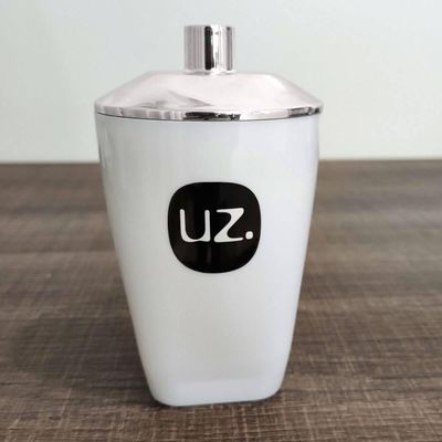 Porta Algodão E Cotonete Para Banheiro Pote Com Tampa Uz Branco 400ml