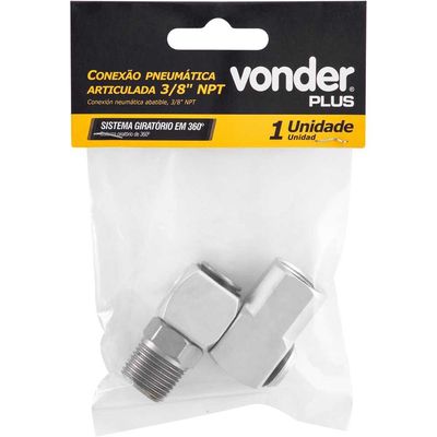 Conexão pneumática articulada 3/8" NPT VONDER PLUS
