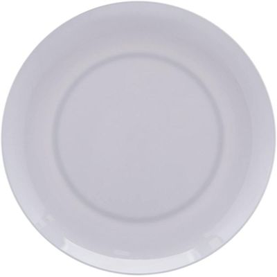 Conjunto de 12 Pratos de Melamina Brancos 25,5cm para Servir Petiscos Restaurantes Lyor