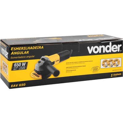 Esmerilhadeira Angular 4.1/ 2 Vonder EAV650 220V com 3 Discos de Corte 650W