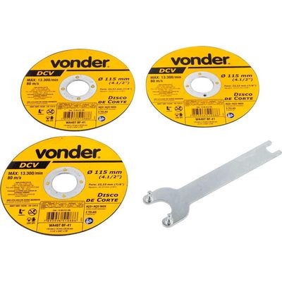 Esmerilhadeira Angular 4.1/ 2 Vonder EAV650 220V com 3 Discos de Corte 650W