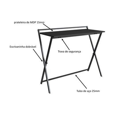 Escrivaninha Dobrável Simples Escritório Notebook Portátil P1022 Grafite
