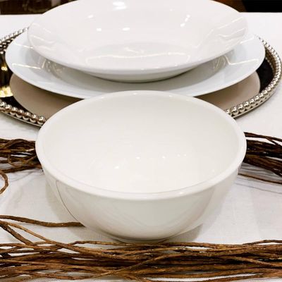 Bowl de Porcelana Clean Lyor 330ml Cumbuca Branca 12,5x6,5cm para Sobremesa Iogurte Frutas