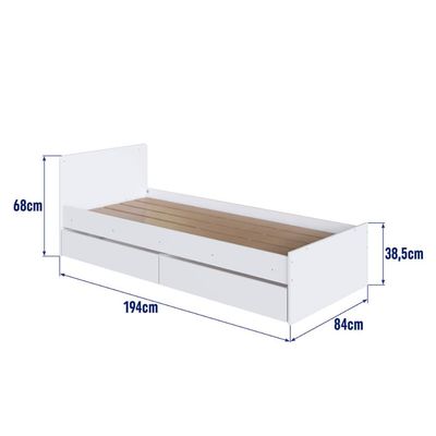 Berço Cama Multifuncional com Gavetões Branco