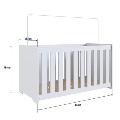 Berço Branco com Regulagem Linha Aconchego Completa Móveis