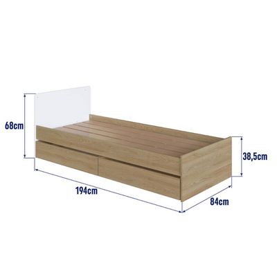 Berço Cama Multifuncional com Gavetões Aveiro com Branco