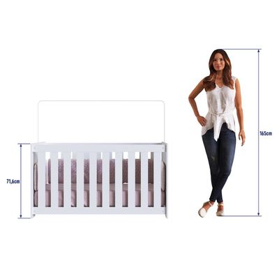 Berço Branco com Regulagem Linha Aconchego Completa Móveis
