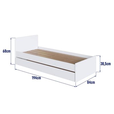 Berço Cama Multifuncional com Auxiliar Branco