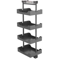 Coluna Deslizante Masutti Alta 33x48x152cm 4 Bandejas Ajustáveis Organizador Cinza Cozinha