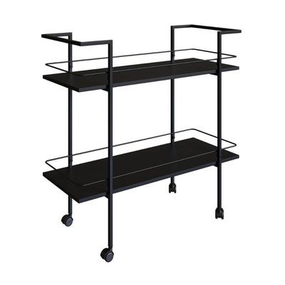 Carrinho Bar Industrial com 2 Prateleiras P1036 Preto