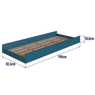 Cama Infantil Montessoriana com Cama Auxiliar Branco e Azul