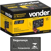 Carregador De Bateria Automotivas 127v CBV1600 Vonder Carga Rápida E Carga Lenta 32ah-150ah