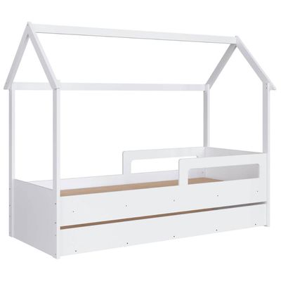 Cama Infantil Montessoriana com Cama Auxiliar Branca