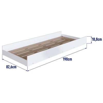 Cama Infantil Montessoriana com Cama Auxiliar Branca