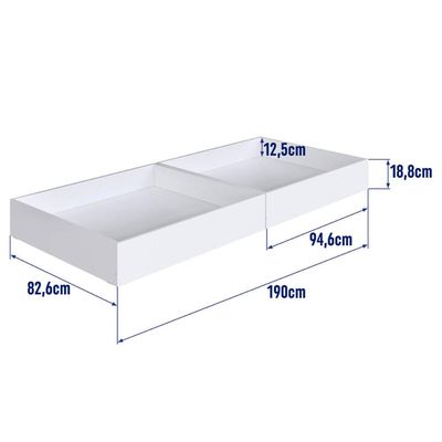 Cama Infantil Montessoriana com Gavetas Branco com Rosa