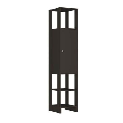 Closet com 1 Porta contendo 2 prateleias e 3 nichos externos Yes Nova Mobile Grafite Intenso