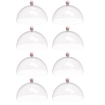 8 Cúpulas Plástico 25cm Bolos Tortas Doces Pratos Rosa Himalaia Bubble Crippa