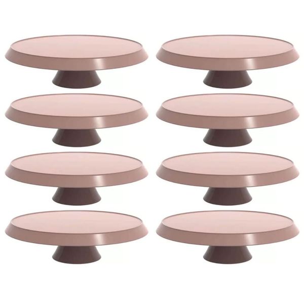 8 Boleiras com Pé Amêndoa Tortas Doces 30cm Bubble Crippa Suporte Mesa Evento