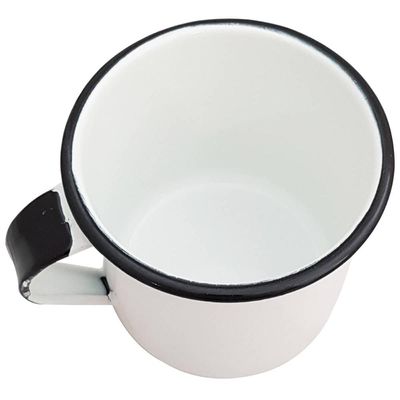 Caneca Esmaltada Xícara de Café Chá 400ml Caneca Agata Branco