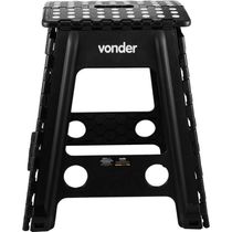 Banqueta plástica dobrável preta altura 450 mm VONDER