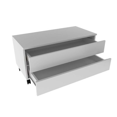 Balcão Gabinete para Banheiro 80cm com Rodízio e 2 Gavetas Branco sem Cuba