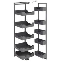 Coluna Deslizante Alta 10 Bandejas Pretas Masutti 35,5x50,5x144 a 175cm Prateleira Armário