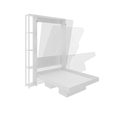 Cama Articulada de Solteiro com 4 Prateleiras e 2 Nichos CM8013 Branca Tecnomobili