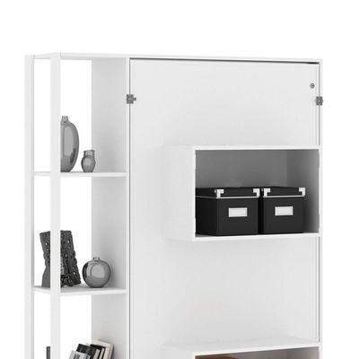 Cama Articulada de Solteiro com 4 Prateleiras e 2 Nichos CM8013 Branca Tecnomobili