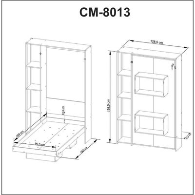 Cama Articulada de Solteiro com 4 Prateleiras e 2 Nichos CM8013 Branca Tecnomobili