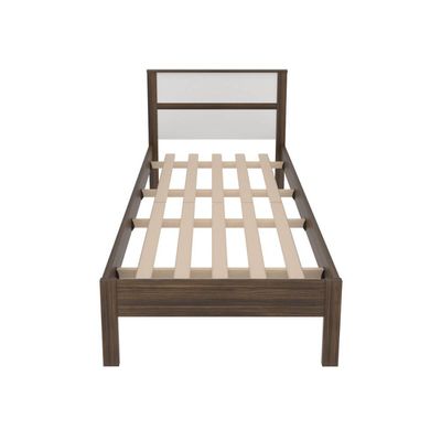 Cama de Solteiro Nogal Branco 97x196x92cm MDP Tecnomobili CM8004