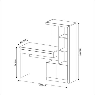 Escrivaninha Estante com 2 Portas e 1 Gaveta ME4143 Amêndoa Tecnomobili