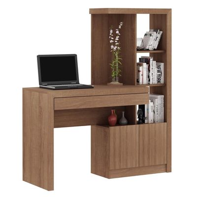 Escrivaninha Estante com 2 Portas e 1 Gaveta ME4143 Amêndoa Tecnomobili