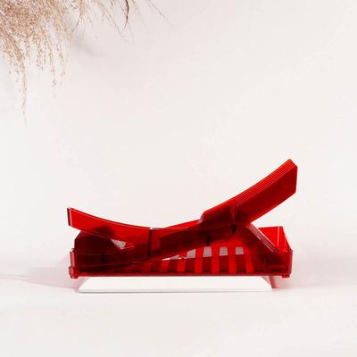 Escorredor de Pratos Louças Talheres Vermelho Smart S Crippa Pia Cozinha