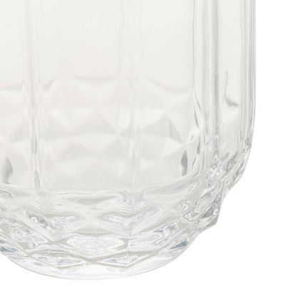 Garrafa Lyor 500ml para Água Moringa de Vidro Faces com Copo Tampa 145ml para Bebidas