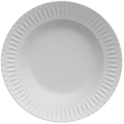 Jogo 20 Pratos Fundos em Porcelana Branca Diamante Germer 23,5cm Mesa Posta Jantar